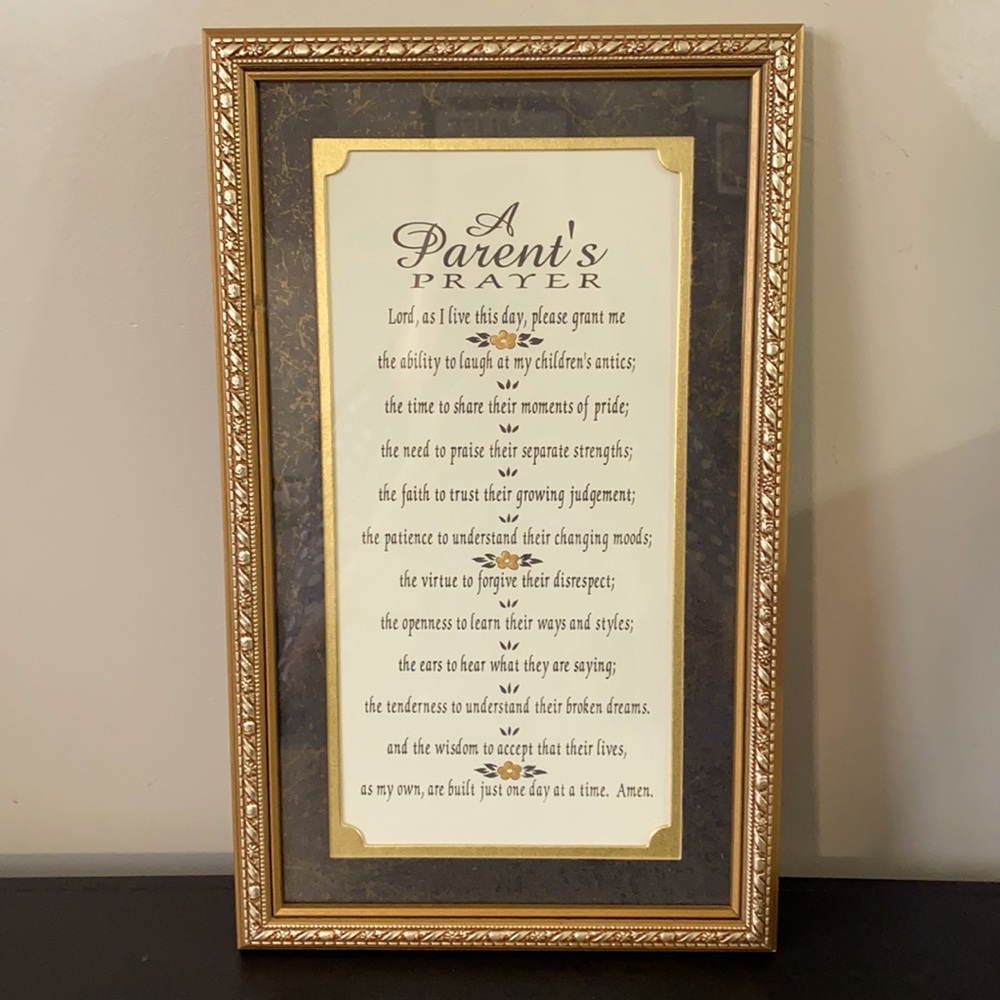 “A Parent’s Prayer” Framed Inspirational Prayer